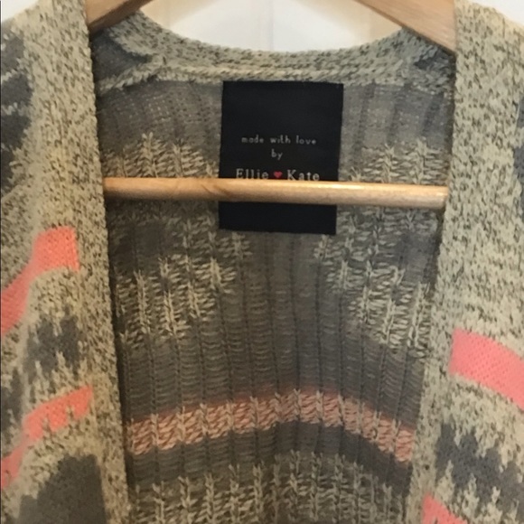 Ellie & Kate Sweater Cardigan Oversized OS Gray - Picture 12 of 16